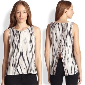 NWT Parker Caroline 100% Silk Embroidered Blouse